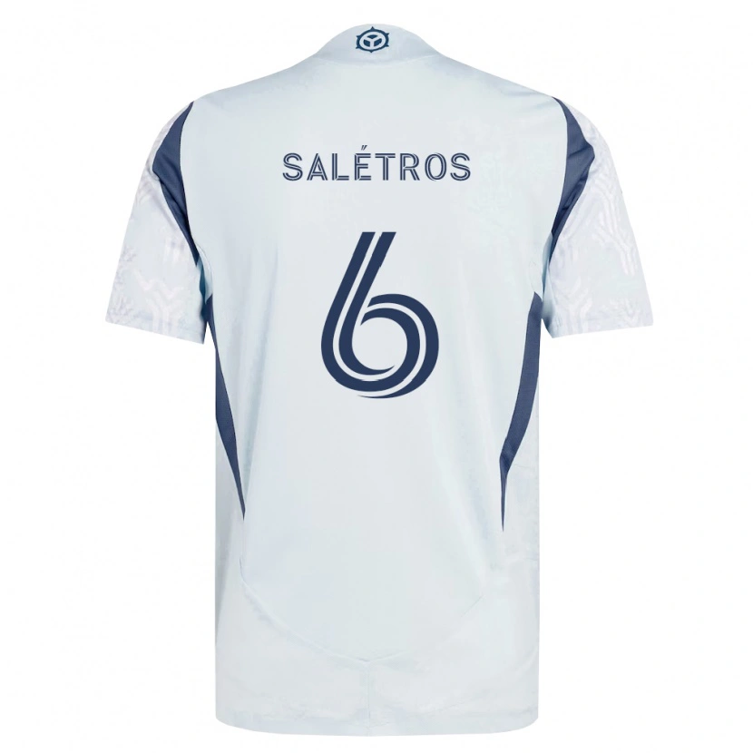 Danxen Män Anton Salétros #6 Blågrå Vit Bortatröja Matchtröjor 2026/27 Tröjor T-Tröja
