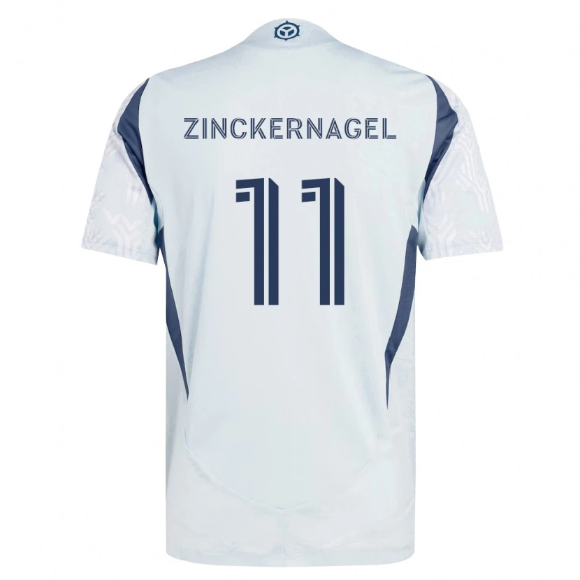 Danxen Män Philip Zinckernagel #11 Blågrå Vit Bortatröja Matchtröjor 2026/27 Tröjor T-Tröja