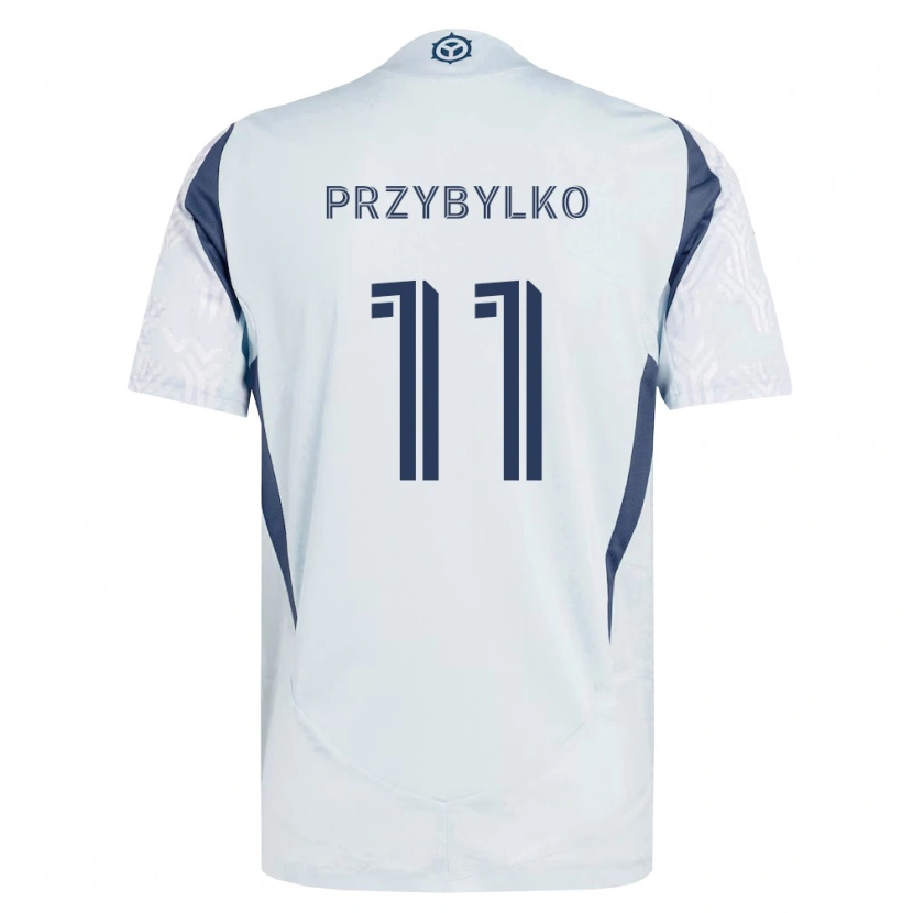 Danxen Män Kacper Przybylko #11 Blågrå Vit Bortatröja Matchtröjor 2026/27 Tröjor T-Tröja