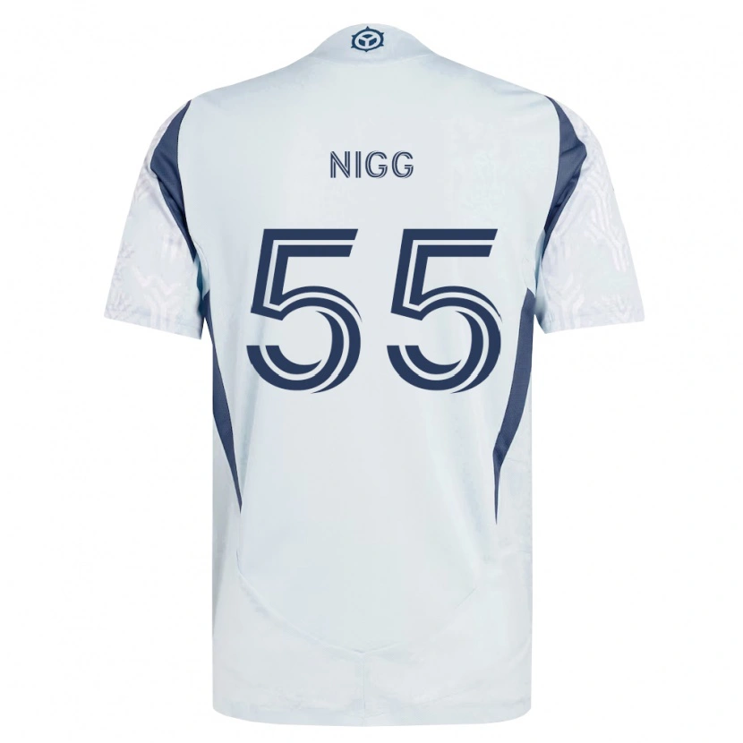 Danxen Män Damian Nigg #55 Blågrå Vit Bortatröja Matchtröjor 2026/27 Tröjor T-Tröja