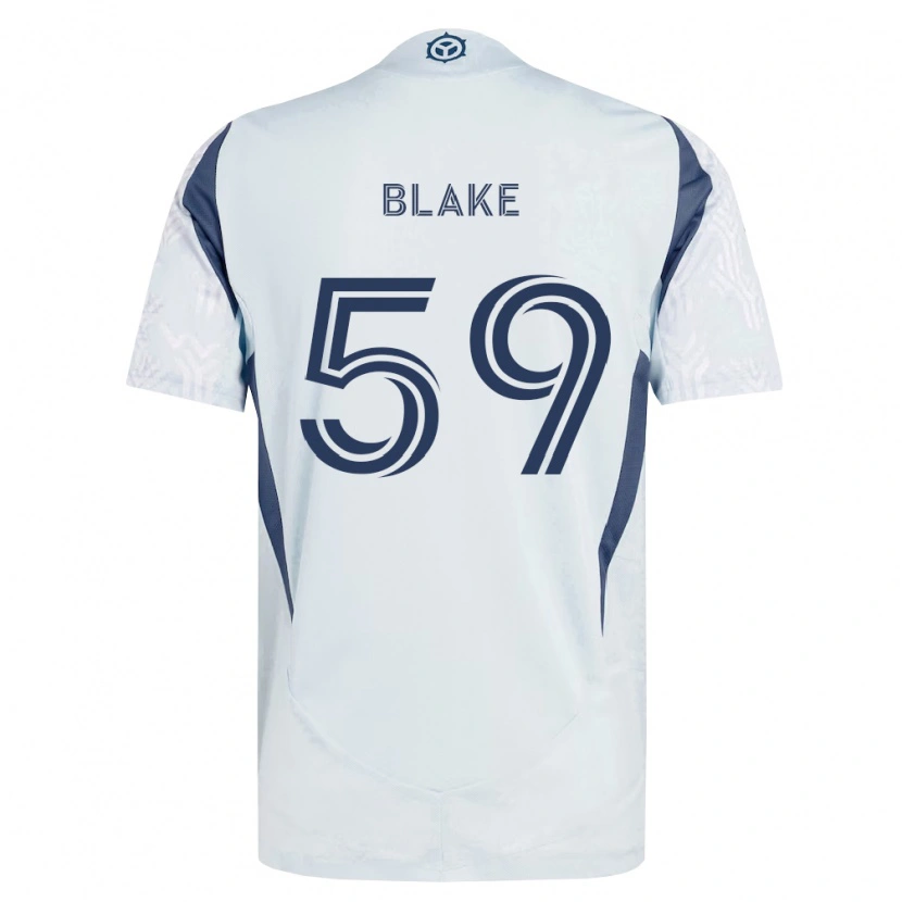 Danxen Män Romain Blake #59 Blågrå Vit Bortatröja Matchtröjor 2026/27 Tröjor T-Tröja