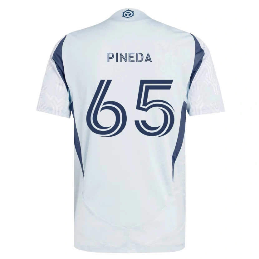 Danxen Män Oscar Pineda #65 Blågrå Vit Bortatröja Matchtröjor 2026/27 Tröjor T-Tröja