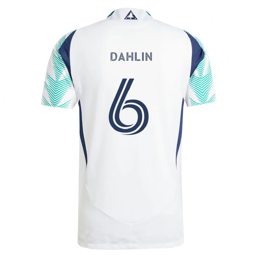 Danxen Män Gabe Dahlin #6 Vit Marinblå Ljusgrön Bortatröja Matchtröjor 2026/27 Tröjor T-Tröja