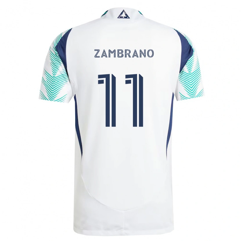 Danxen Män Carlos Zambrano #11 Vit Marinblå Ljusgrön Bortatröja Matchtröjor 2026/27 Tröjor T-Tröja
