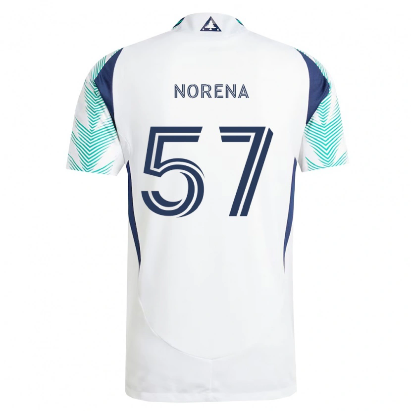 Danxen Män Bryan Norena #57 Vit Marinblå Ljusgrön Bortatröja Matchtröjor 2026/27 Tröjor T-Tröja