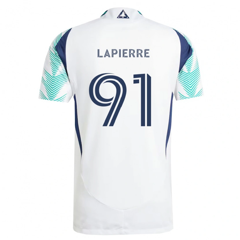 Danxen Män Zach Lapierre #91 Vit Marinblå Ljusgrön Bortatröja Matchtröjor 2026/27 Tröjor T-Tröja
