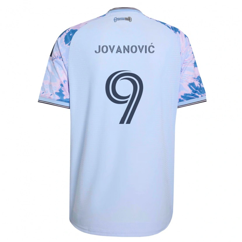 Danxen Män Luka Jovanović #9 Kungligt Blå Vit Svart Bortatröja Matchtröjor 2026/27 Tröjor T-Tröja