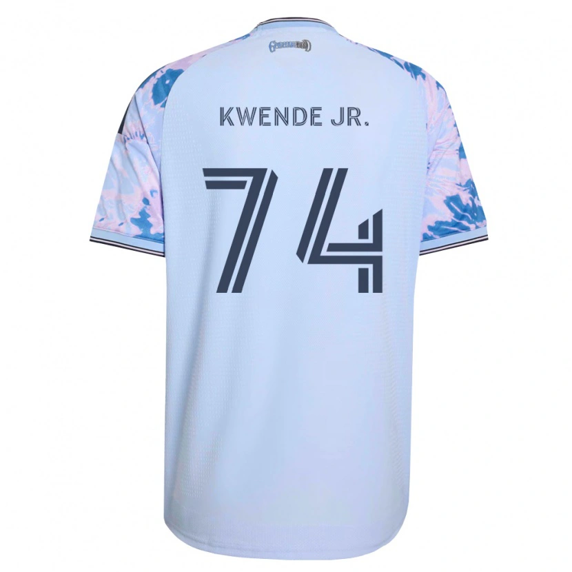 Danxen Män Martin Kwende Jr. #74 Kungligt Blå Vit Svart Bortatröja Matchtröjor 2026/27 Tröjor T-Tröja