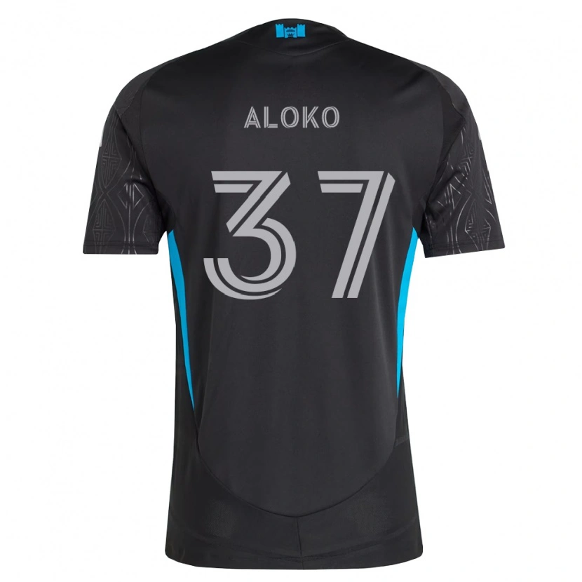 Danxen Män Rodolfo Aloko #37 Svart Vit Himmelsblå Bortatröja Matchtröjor 2026/27 Tröjor T-Tröja