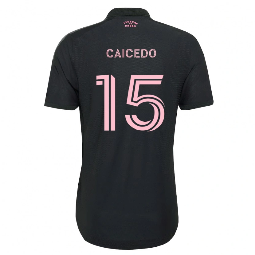 Danxen Män Fricio Caicedo #15 Rosa Svart Vit Bortatröja Matchtröjor 2026/27 Tröjor T-Tröja