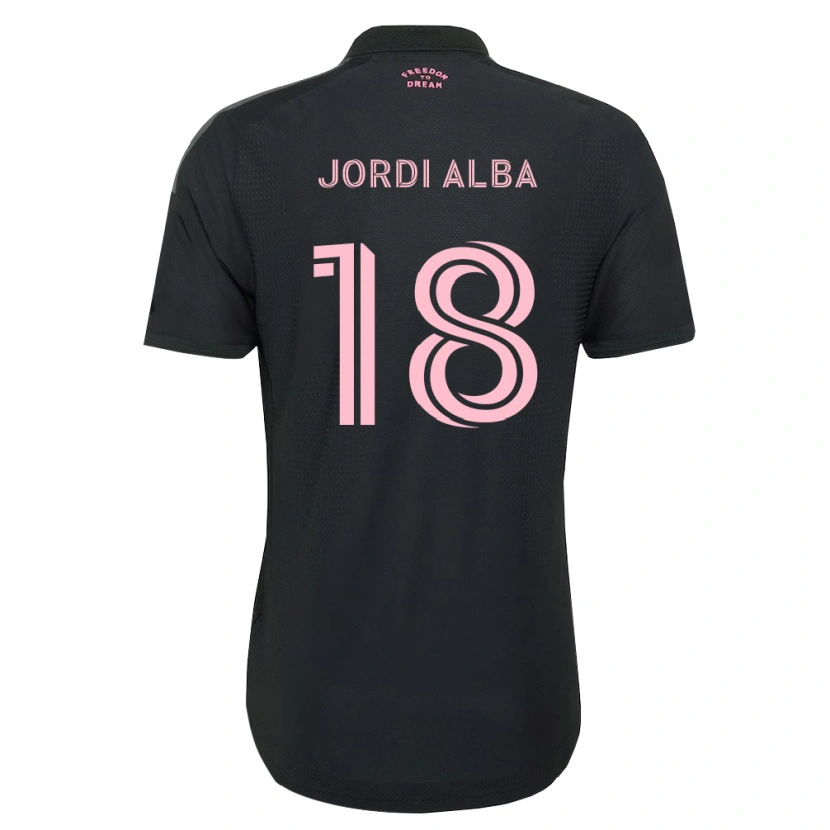Danxen Män Jordi Alba #18 Rosa Svart Vit Bortatröja Matchtröjor 2026/27 Tröjor T-Tröja