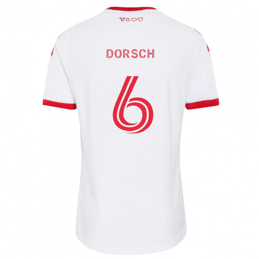 Danxen Män Niklas Dorsch #6 Vit Röd Svart Bortatröja Matchtröjor 2026/27 Tröjor T-Tröja