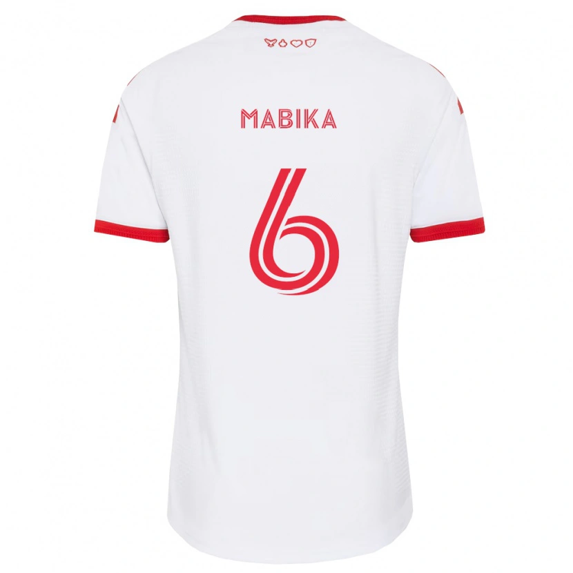 Danxen Män Aimé Mabika #6 Vit Röd Svart Bortatröja Matchtröjor 2026/27 Tröjor T-Tröja