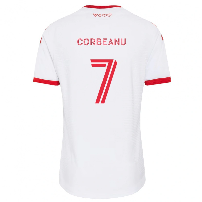 Danxen Män Theo Corbeanu #7 Vit Röd Svart Bortatröja Matchtröjor 2026/27 Tröjor T-Tröja