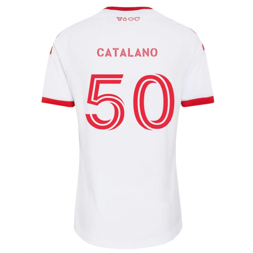 Danxen Män Gianluca Catalano #50 Vit Röd Svart Bortatröja Matchtröjor 2026/27 Tröjor T-Tröja