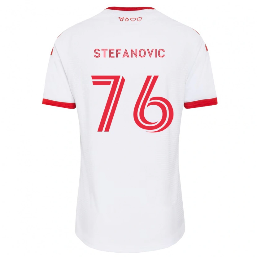 Danxen Män Lazar Stefanović #76 Vit Röd Svart Bortatröja Matchtröjor 2026/27 Tröjor T-Tröja