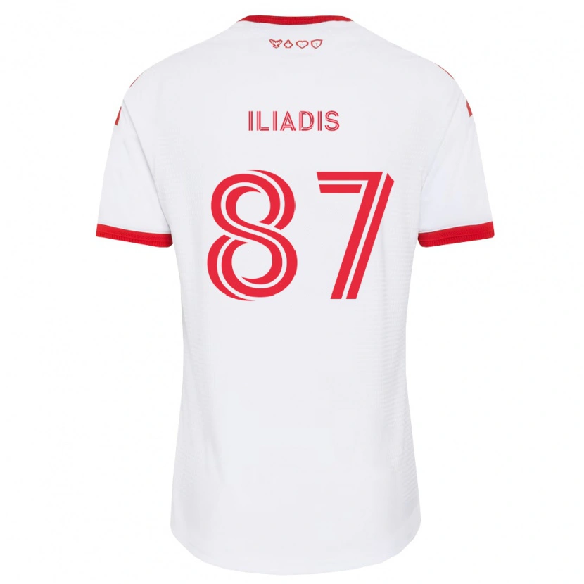 Danxen Män Costa Iliadis #87 Vit Röd Svart Bortatröja Matchtröjor 2026/27 Tröjor T-Tröja
