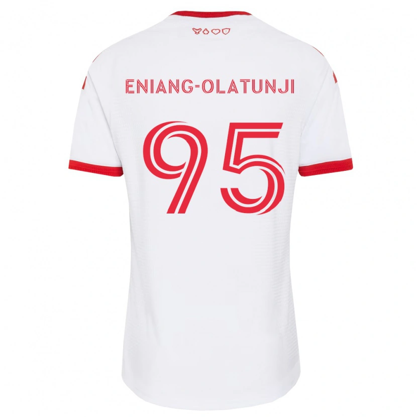 Danxen Män Daniel Eniang-Olatunji #95 Vit Röd Svart Bortatröja Matchtröjor 2026/27 Tröjor T-Tröja