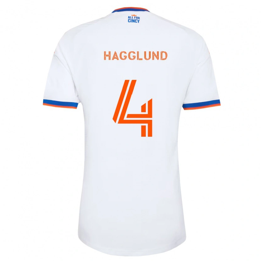 Danxen Män Nick Hagglund #4 Vit Marinblå Orange Bortatröja Matchtröjor 2026/27 Tröjor T-Tröja