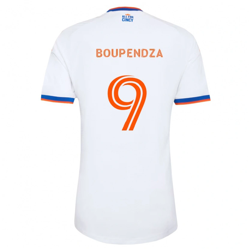 Danxen Män Aaron Boupendza #9 Vit Marinblå Orange Bortatröja Matchtröjor 2026/27 Tröjor T-Tröja