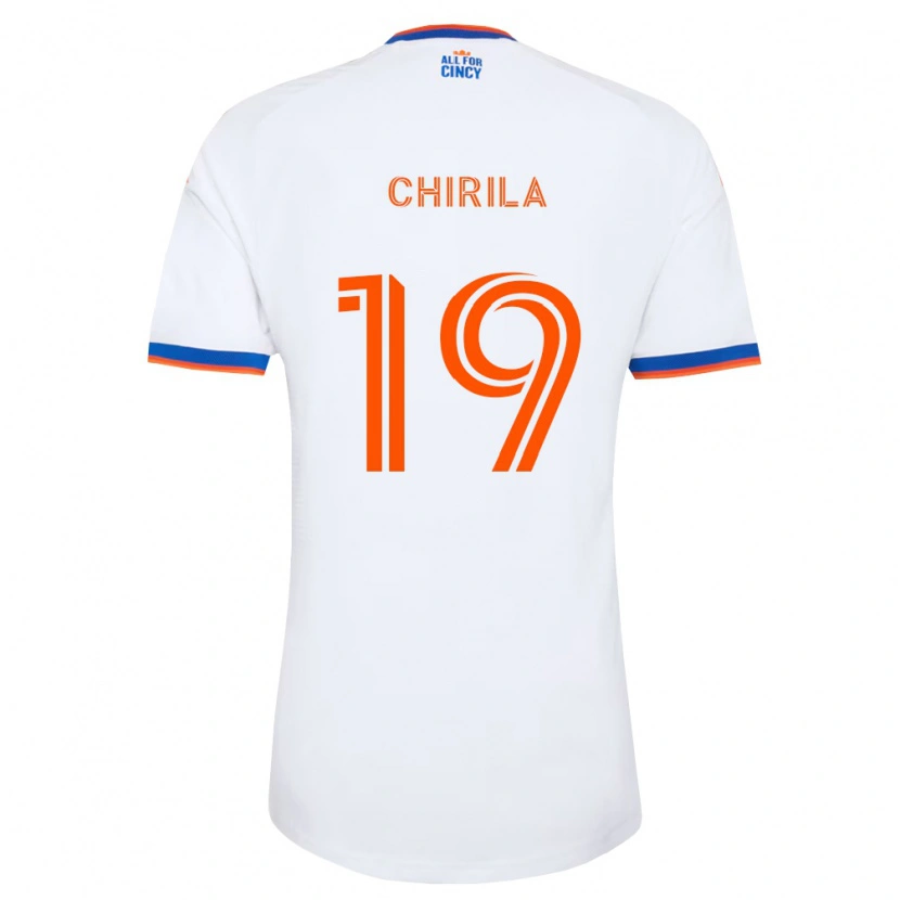 Danxen Män Ștefan Chirilă #19 Vit Marinblå Orange Bortatröja Matchtröjor 2026/27 Tröjor T-Tröja