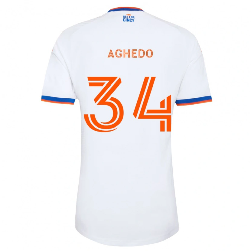 Danxen Män London Aghedo #34 Vit Marinblå Orange Bortatröja Matchtröjor 2026/27 Tröjor T-Tröja