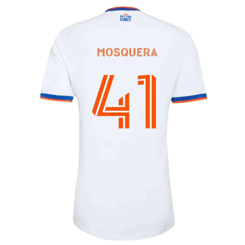 Danxen Män Deiver Mosquera #41 Vit Marinblå Orange Bortatröja Matchtröjor 2026/27 Tröjor T-Tröja