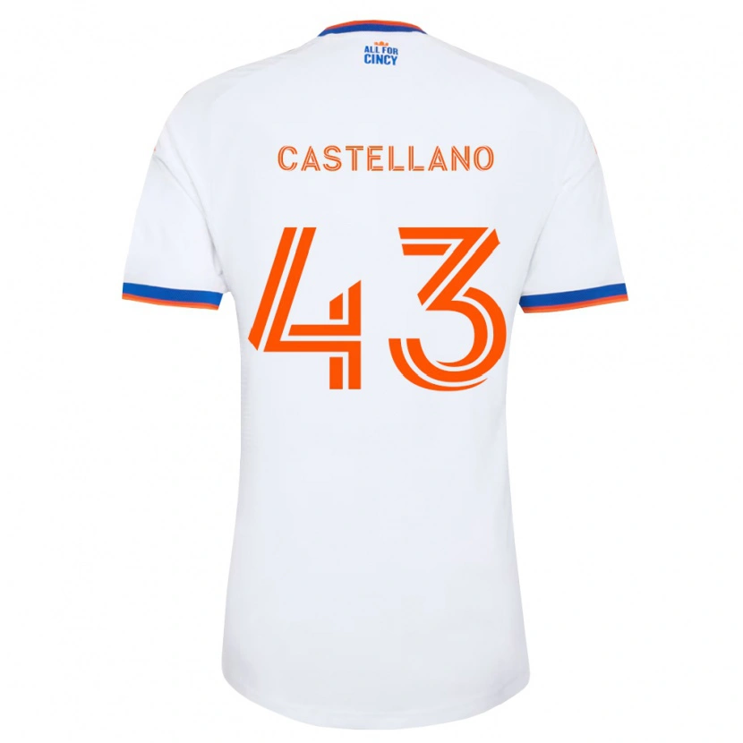 Danxen Män Jesús Castellano #43 Vit Marinblå Orange Bortatröja Matchtröjor 2026/27 Tröjor T-Tröja