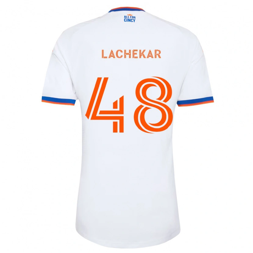 Danxen Män Sami Lachekar #48 Vit Marinblå Orange Bortatröja Matchtröjor 2026/27 Tröjor T-Tröja