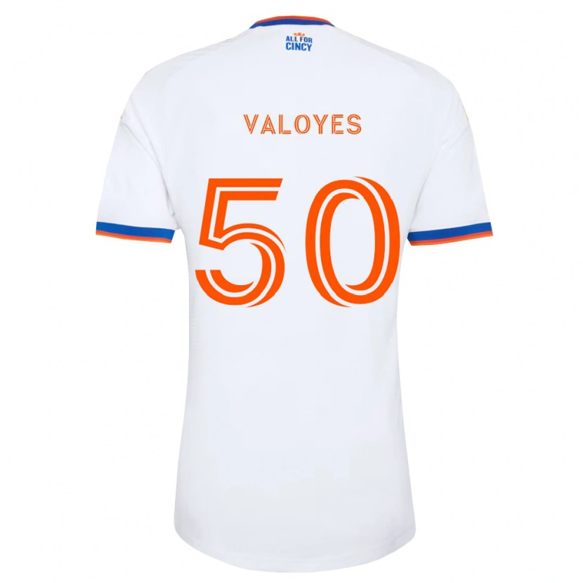 Danxen Män Yeiner Valoyes #50 Vit Marinblå Orange Bortatröja Matchtröjor 2026/27 Tröjor T-Tröja