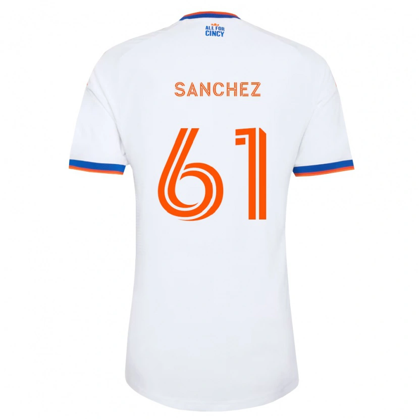 Danxen Män Santiago Sanchez #61 Vit Marinblå Orange Bortatröja Matchtröjor 2026/27 Tröjor T-Tröja