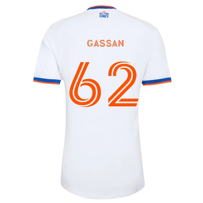 Danxen Män Noah Gassan #62 Vit Marinblå Orange Bortatröja Matchtröjor 2026/27 Tröjor T-Tröja