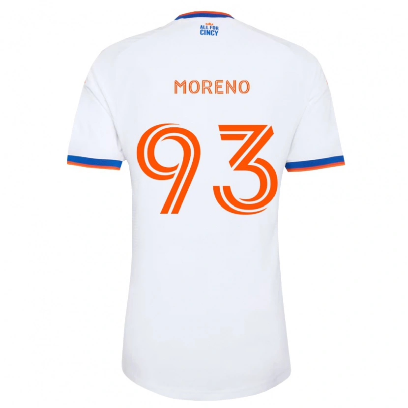 Danxen Män Júnior Moreno #93 Vit Marinblå Orange Bortatröja Matchtröjor 2026/27 Tröjor T-Tröja
