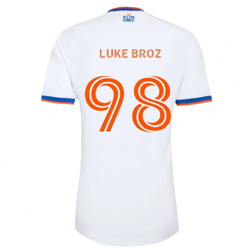Danxen Män Luke Broz #98 Vit Marinblå Orange Bortatröja Matchtröjor 2026/27 Tröjor T-Tröja