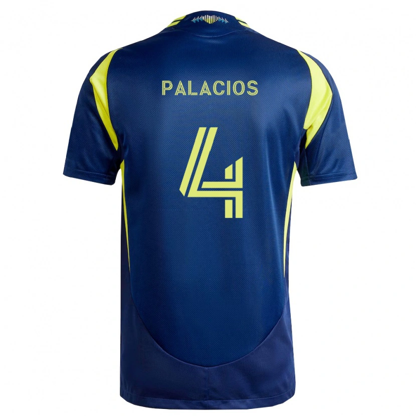 Danxen Män Jeison Palacios #4 Gul Marinblå Bortatröja Matchtröjor 2026/27 Tröjor T-Tröja