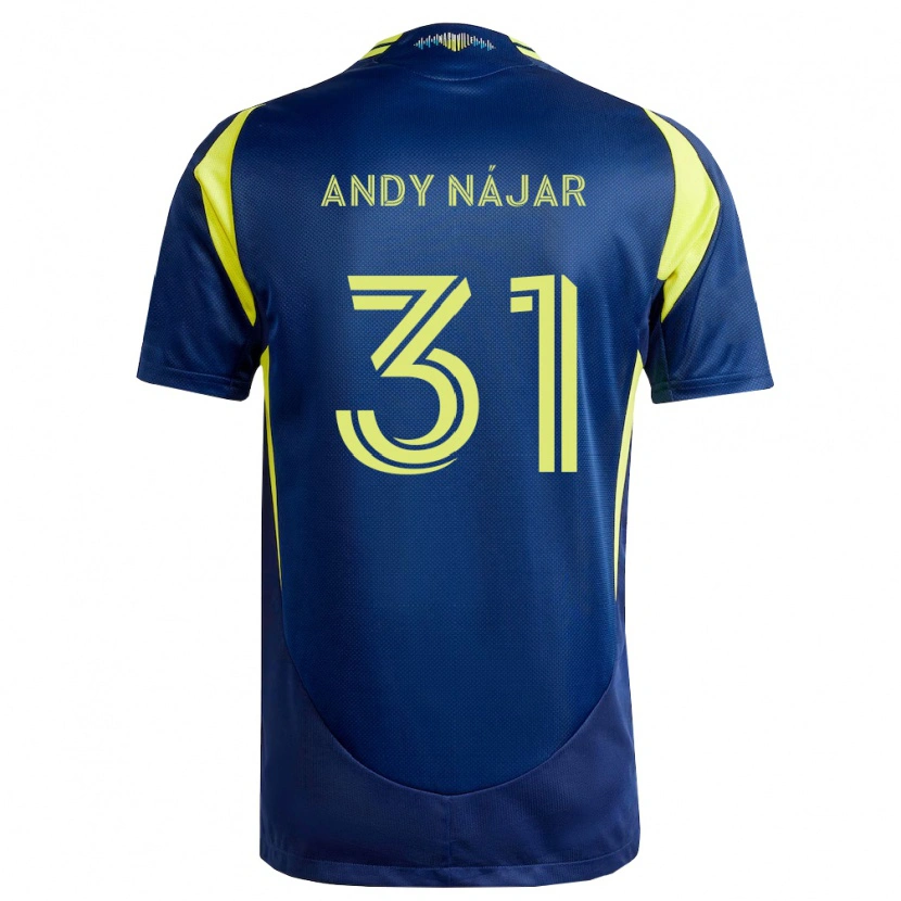 Danxen Män Andy Nájar #31 Gul Marinblå Bortatröja Matchtröjor 2026/27 Tröjor T-Tröja