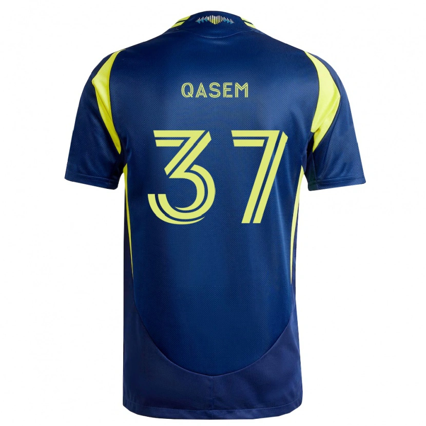 Danxen Män Ahmed Qasem #37 Gul Marinblå Bortatröja Matchtröjor 2026/27 Tröjor T-Tröja