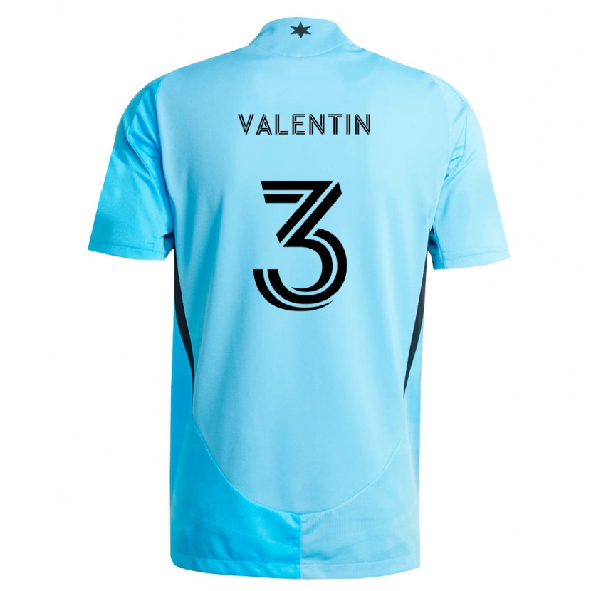 Danxen Män Zarek Valentin #3 Ljusblå Svart Bortatröja Matchtröjor 2026/27 Tröjor T-Tröja