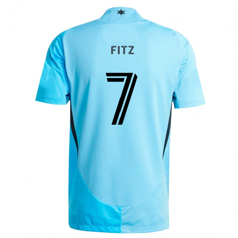 Danxen Män Dominik Fitz #7 Ljusblå Svart Bortatröja Matchtröjor 2026/27 Tröjor T-Tröja