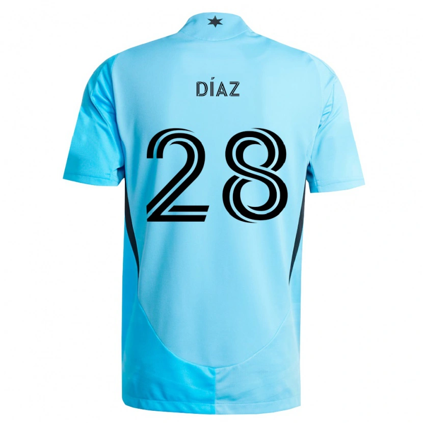 Danxen Män Jefferson Díaz #28 Ljusblå Svart Bortatröja Matchtröjor 2026/27 Tröjor T-Tröja