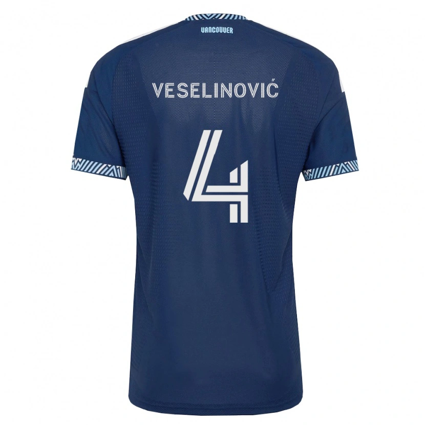 Danxen Män Ranko Veselinović #4 Mörkblå Vit Bortatröja Matchtröjor 2026/27 Tröjor T-Tröja