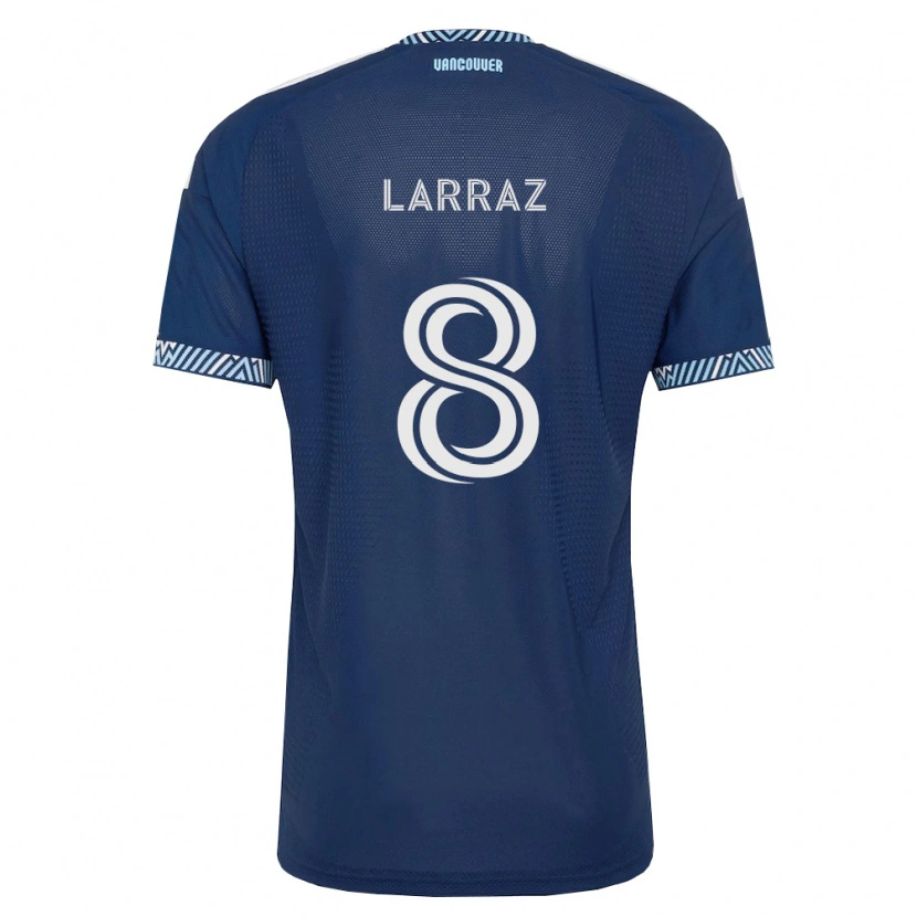 Danxen Män Oliver Larraz #8 Mörkblå Vit Bortatröja Matchtröjor 2026/27 Tröjor T-Tröja