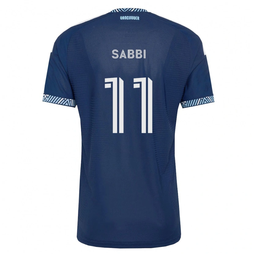 Danxen Män Emmanuel Sabbi #11 Mörkblå Vit Bortatröja Matchtröjor 2026/27 Tröjor T-Tröja