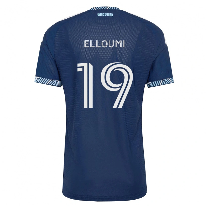 Danxen Män Rayan Elloumi #19 Mörkblå Vit Bortatröja Matchtröjor 2026/27 Tröjor T-Tröja