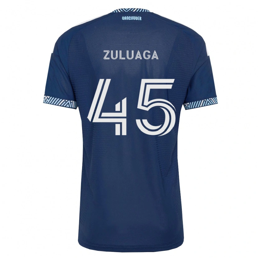 Danxen Män Yeider Zuluaga #45 Mörkblå Vit Bortatröja Matchtröjor 2026/27 Tröjor T-Tröja