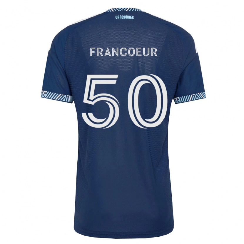 Danxen Män Isaac Francoeur #50 Mörkblå Vit Bortatröja Matchtröjor 2026/27 Tröjor T-Tröja