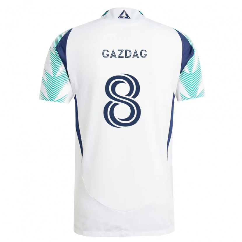 Danxen Män Dániel Gazdag #8 Vit Marinblå Ljusgrön Bortatröja Matchtröjor 2026/27 Tröjor T-Tröja
