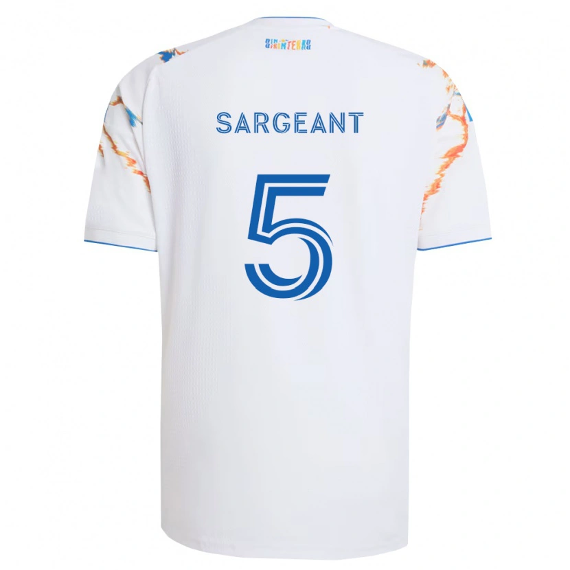 Danxen Män Kieran Sargeant #5 Vit Orange Blå Bortatröja Matchtröjor 2026/27 Tröjor T-Tröja