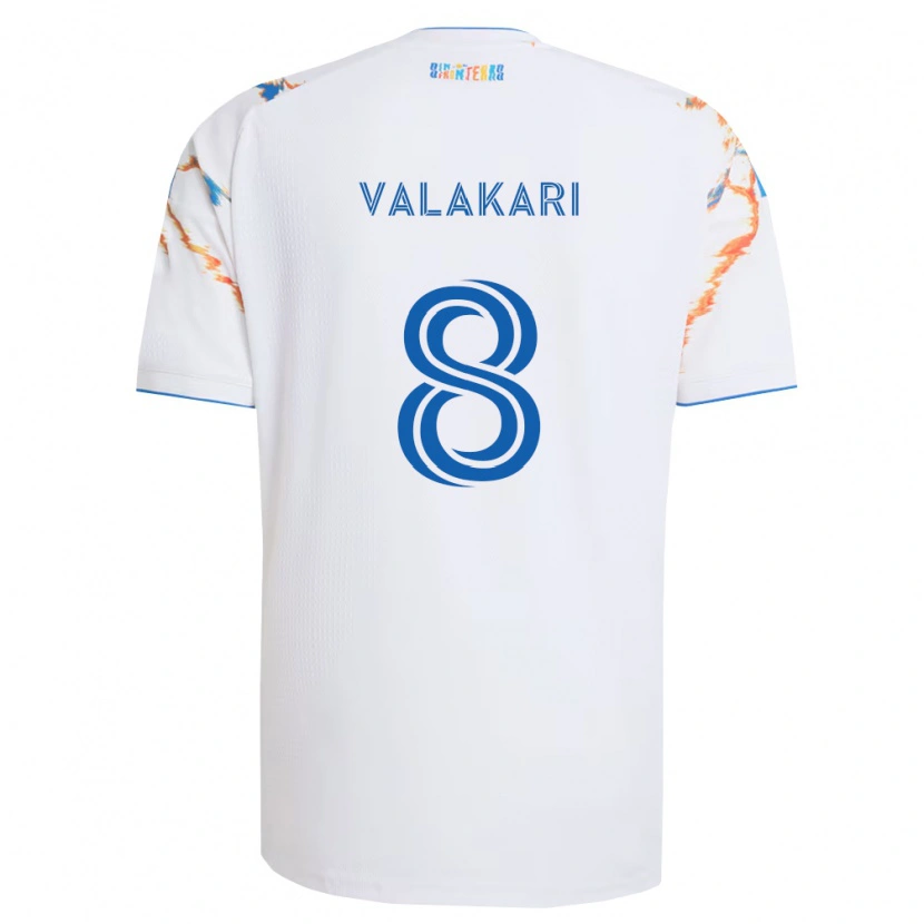 Danxen Män Onni Valakari #8 Vit Orange Blå Bortatröja Matchtröjor 2026/27 Tröjor T-Tröja