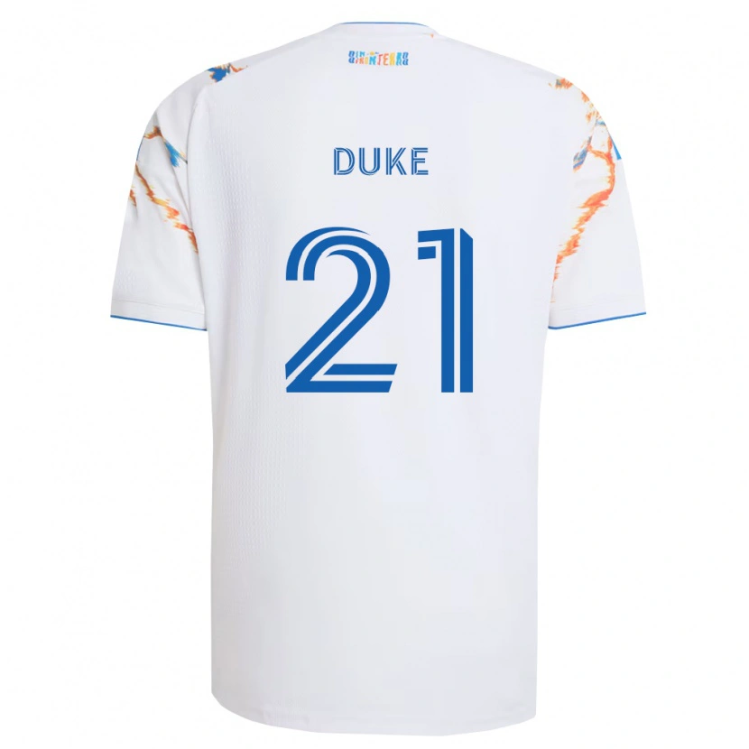 Danxen Män Bryce Duke #21 Vit Orange Blå Bortatröja Matchtröjor 2026/27 Tröjor T-Tröja